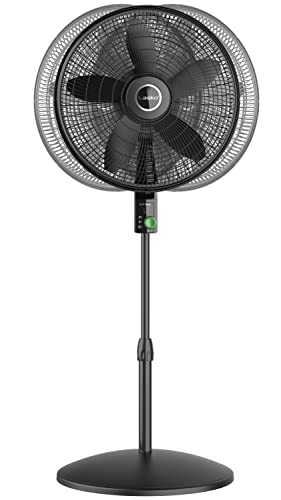 Lasko WhisperForce 18 12 Speed Oscillating Remote Control DC Motor Pedestal Fan Black S18708 - Bellso