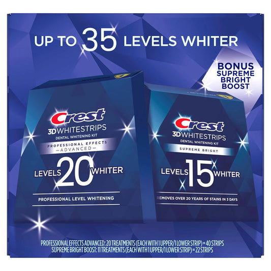 Crest 3D Whitestrips Professional Effects & Supreme Bright Whitening Kit - Bellso