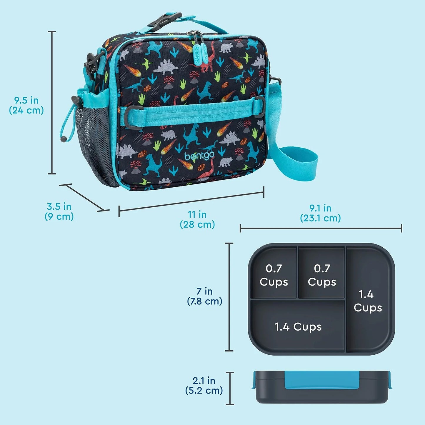 Bentgo 2-Piece Kids Snap & Go Lunch Set: Leak-Proof Lunch Box & Deluxe Insulated Lunch Bag - Bellso