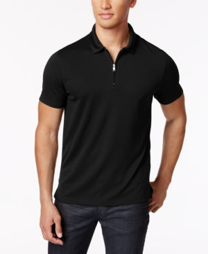 Alfani Mens Ottoman Ribbed 1/4 Zip Polo Shirt - Bellso
