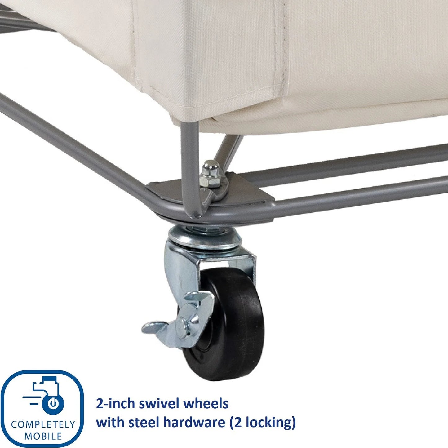 Seville Classics Commercial Heavy-Duty Canvas Laundry Hamper with Wheels - Bellso