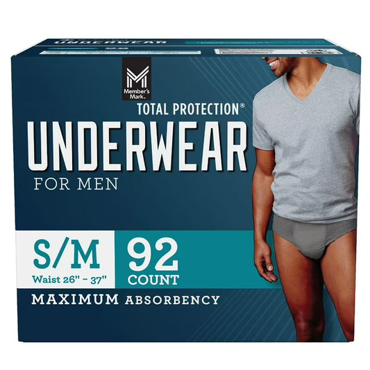 Member's Mark Total Protection Incontinence Underwear for Men,S/M
