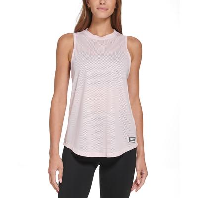 Dkny Sport Women's Honeycomb Mesh Sleeveless Top - Pink Lady XL - Bellso