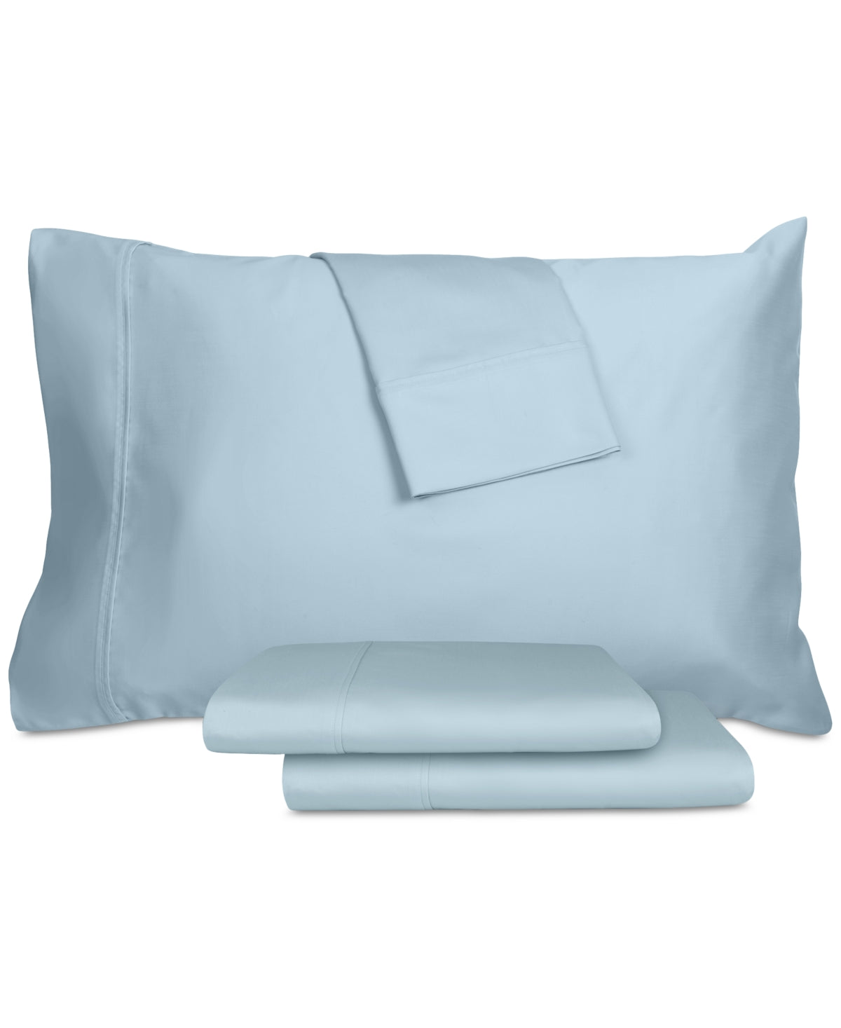 Aq Textiles Percale Solid 4-Pc. Sheet Set, King - Lt. Blue - Bellso