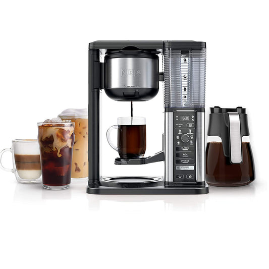 Ninja CM405A Specialty Coffee Maker with Fold-Away Frother and Glass Carafe  Black - Bellso