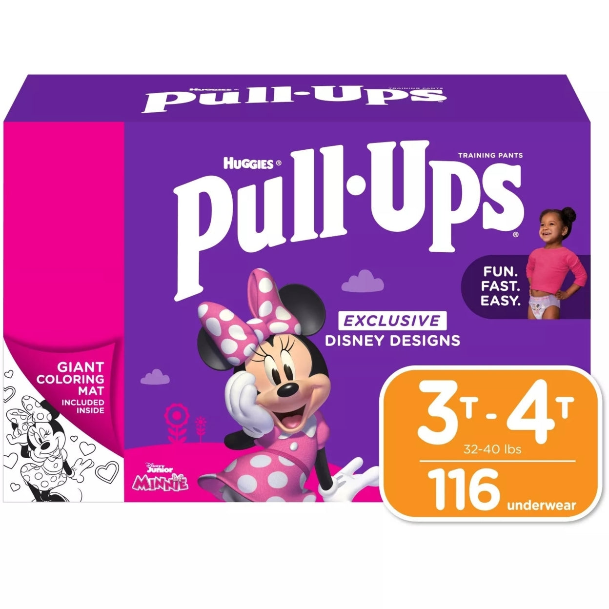 Huggies Pull-Ups Potty Training Pants for Girls 3T-4T 32-40 Pounds (116 Count) - Bellso