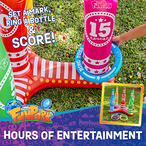 FunPark Ring Toss Outdoor Games – Giant Pool Toys 3 Feet Tall Inflatable Pool Accessories Outdoor Toys for Kids Adults and Family - Bellso