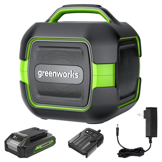 Greenworks POWERALL 24V Outdoor Bluetooth Portable Speaker with 2Ah Battery and Charger Green - Bellso