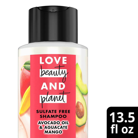 Love Beauty and Planet 3- in-1 Luscious Waves Shampoo Avocado Oil Aguacate Mango & Vitamin E 13.5 Fl Oz - Bellso