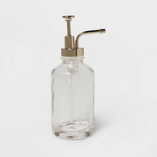 Oilcan Soap Dispenser Clear - Threshold: Glass & Plastic, Bathroom Accessory, Gel Soap Compatible - Bellso