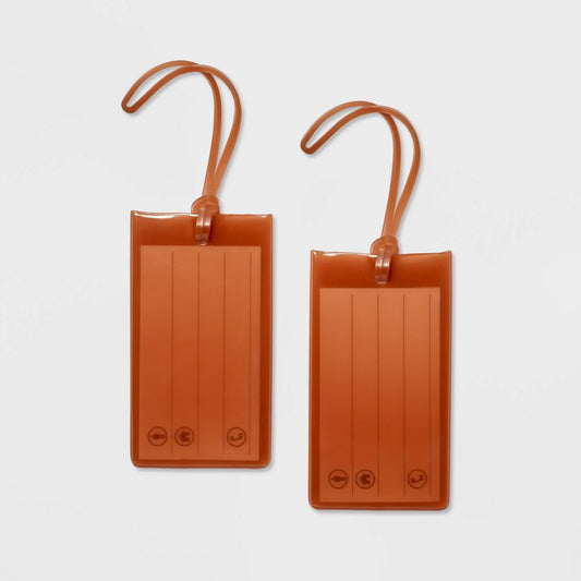 2pk Jelly Luggage Tag Amber Brown - Open Story™ - Bellso