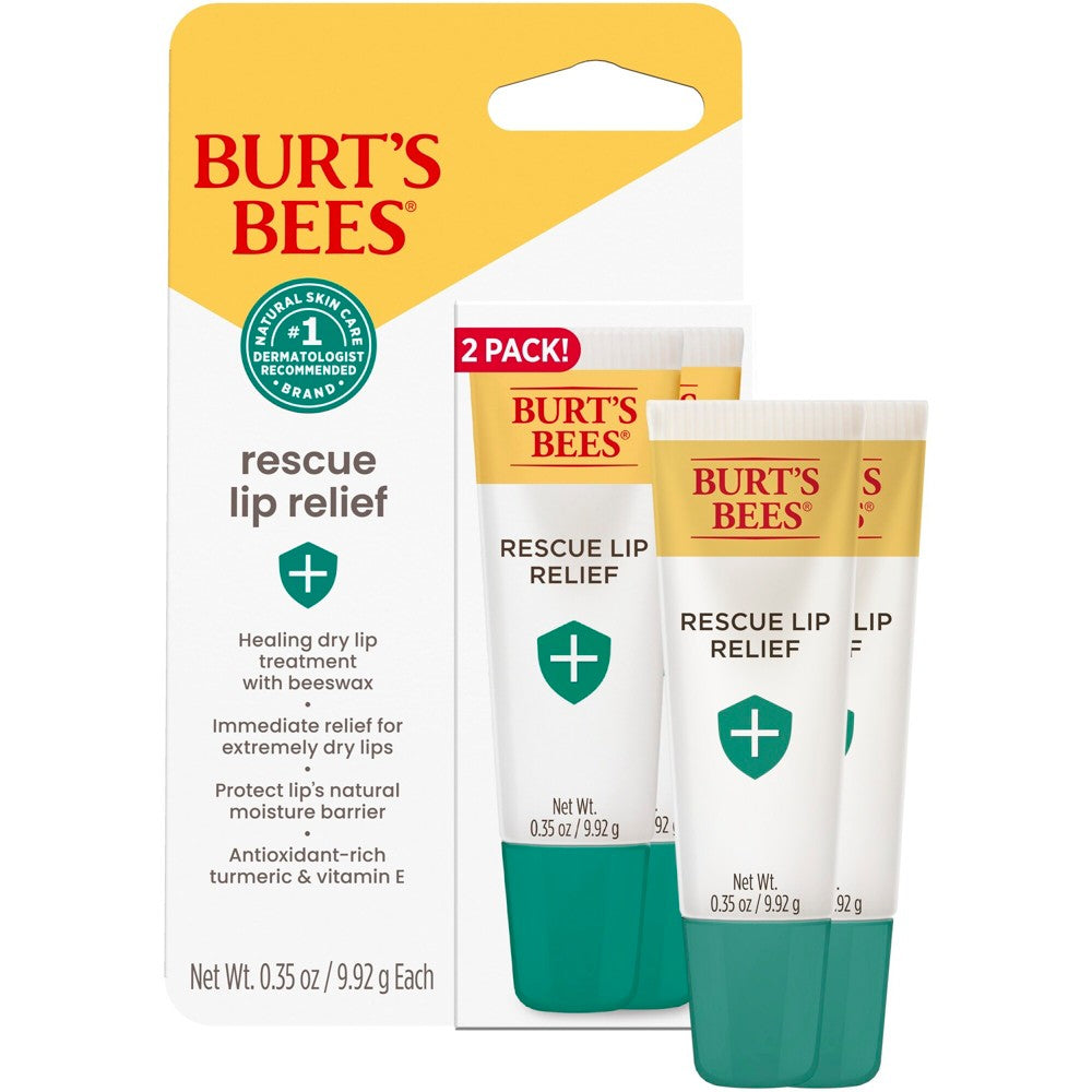 Burt's Bees Rescue Lip Relief Lip Balm - 0.35oz/2ct - Bellso