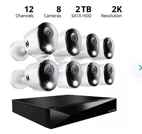 Night Owl 12 Channel (8 Wired 4 Wi-Fi) 2K DVR Security System (CL-FT4D2-88L) - Bellso