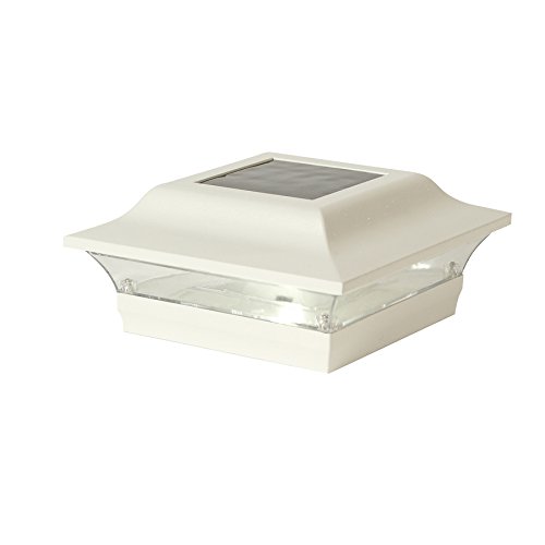 Deckorators (Fits Common Post Measurement: 4-in X 4-in; Actual: 5.8-in X 5.8-in X 2.8-in) White Solar LED Plastic Deck Post Cap