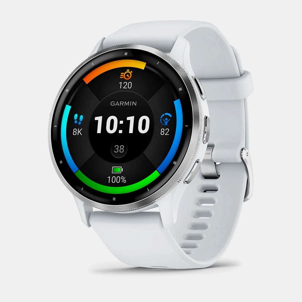 Garmin Venu 3 Fitness Smartwatch with Stainless-Steel Bezel and Silicone Band, Whitestone - Bellso