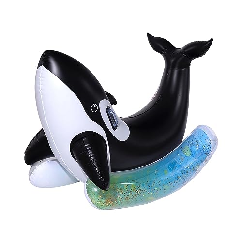 Member's Mark Inflatable Ride-on Pool Float with Handles - Orca - Bellso