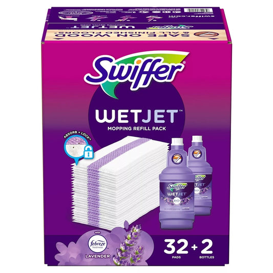 Swiffer WetJet Refill Pack Lavender (32 Pads + 2 Bottles) - Bellso