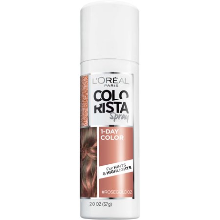 LOreal Paris Colorista 1Day Washable Temporary Hair Color Spray Rose Gold 2 Ounces - Bellso