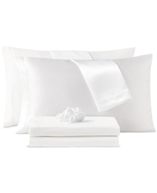 Sanders Microfiber Sheet Set with Satin Pillowcases Satin Hair Tie
