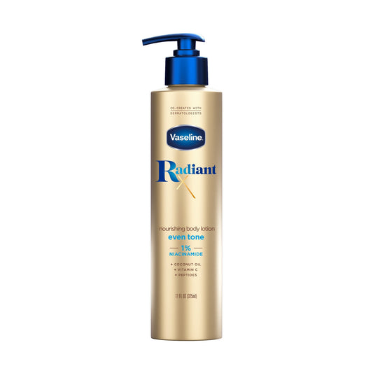 Vaseline Radiant X Even Tone Body Lotion with Niacinamide and Peptides, 11 Oz - Bellso