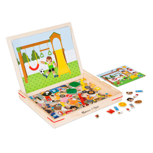 Melissa & Doug Wooden Magnetic Matching Picture Game with 119 Magnets and Scene Cards - Bellso