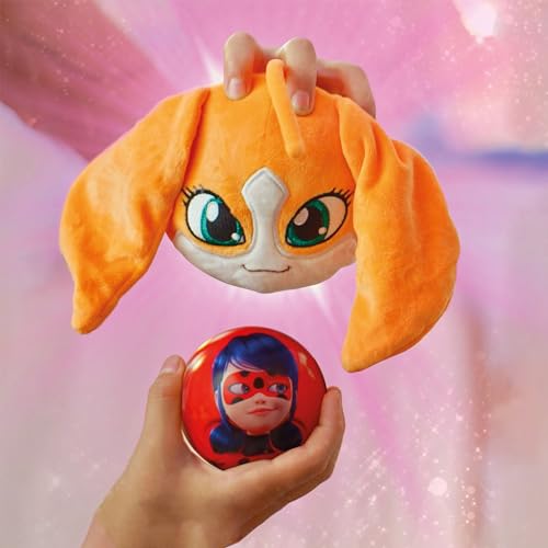 Ladybug, 4-1 Capsule Collectible Toy, Surprise Miraball with Expanding Plush Kwami, Collectible Character Metal Case, Glittery Stickers & Hanging - Bellso