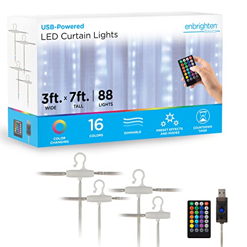 Enbrighten Basics Series 3 X7 RGB Curtain Fairy Lights - Bellso