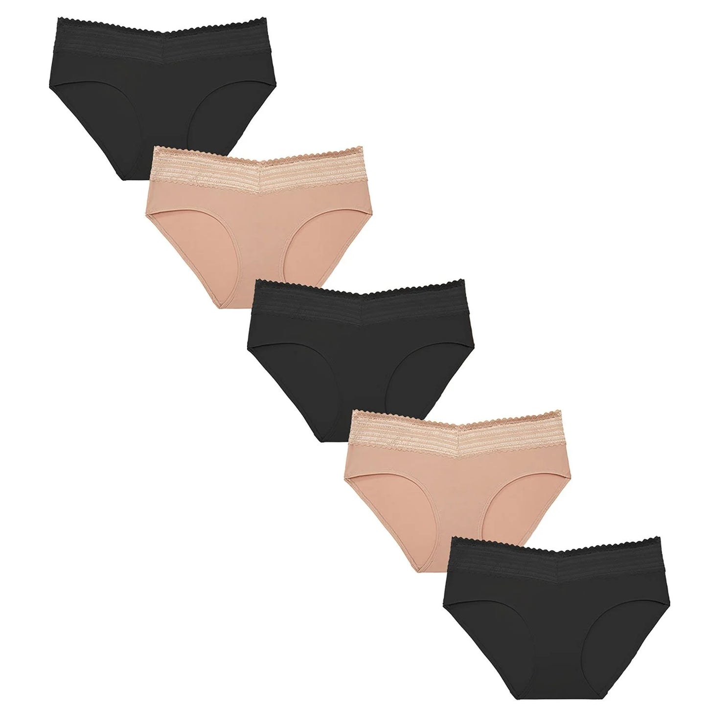 Warners Women’s 5-Pack No Pinching, No Problems Lace Waistband Hipster XL - Bellso