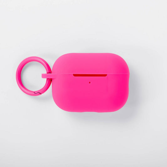 Apple AirPods Pro (1/2 Generation) Recycled Silicone Case with Clip - Heyday Neon Pink - Bellso