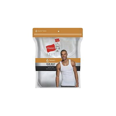 Hanes Best Men S Tagless 100% Cotton Tank Top 6 Pack (White XXL)