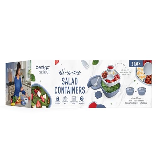 Bentgo Salad Bento Lunch Box, 2-Pack (Slate) - Bellso