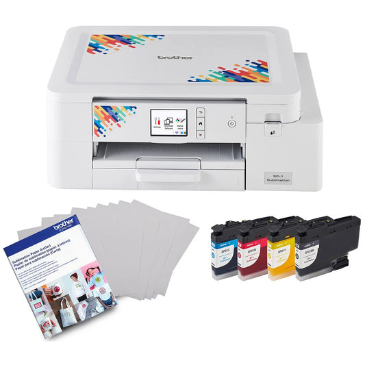 Brother Sublimation Printer, 4-Color Sublimation Ink Cartridges and 100 Sheets Sublimation Paper - Bellso