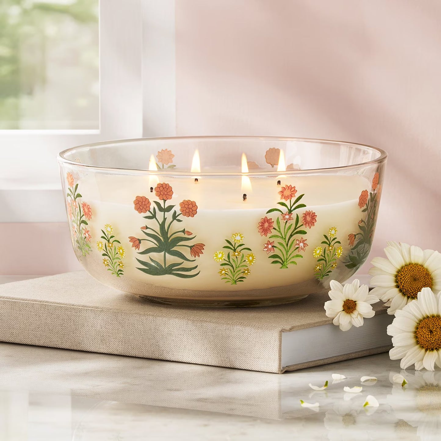Member's Mark 4-Wick Floral Candle, 28 oz.