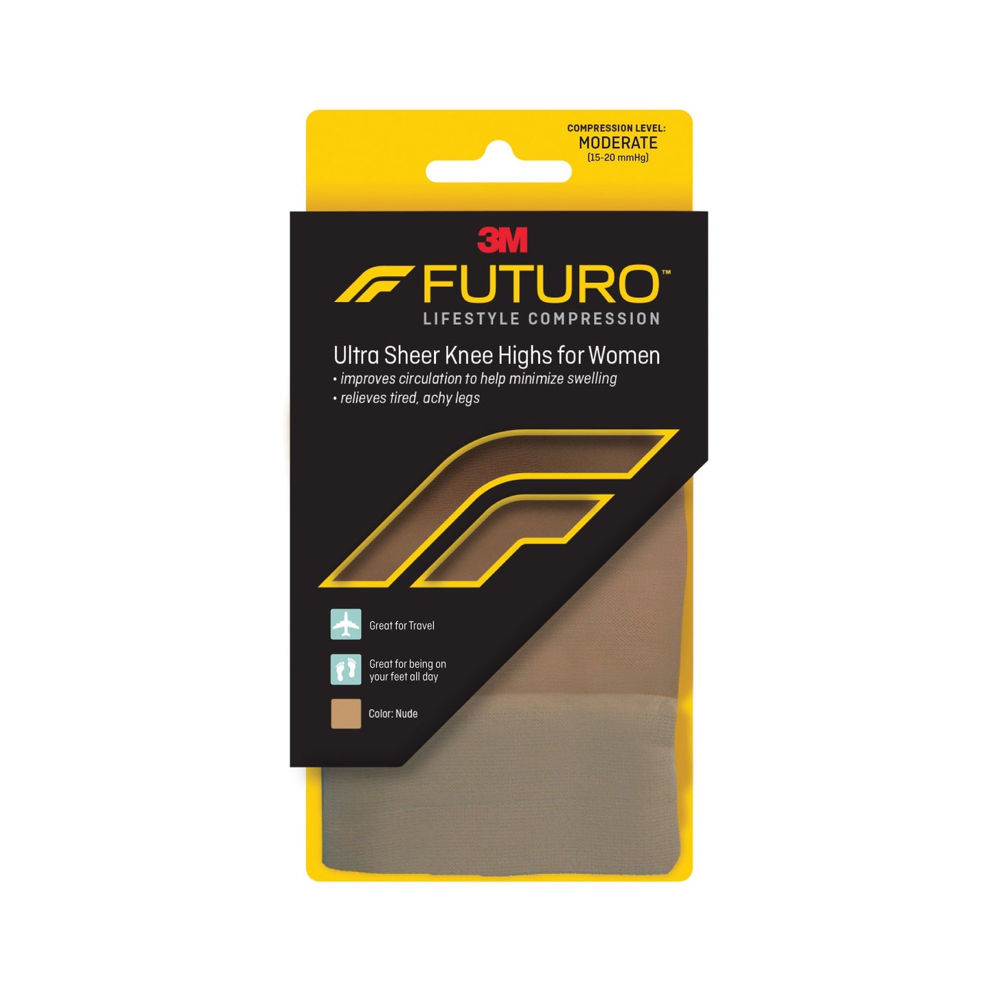 FUTURO Ultra Sheer Knee Highs for Women - Nude - Medium - Bellso