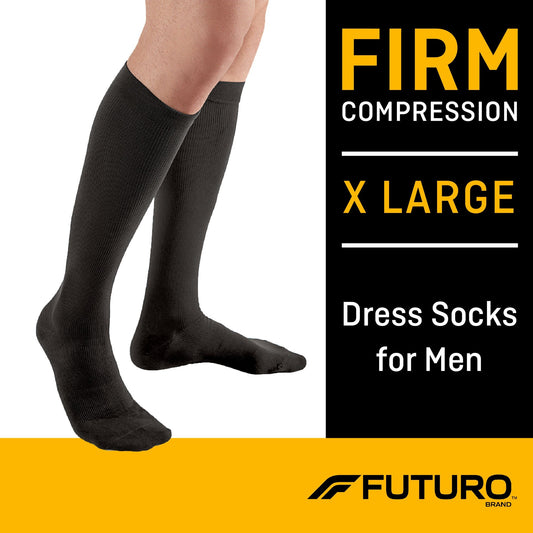 FUTURO Dress Socks for Men - Black L - Bellso