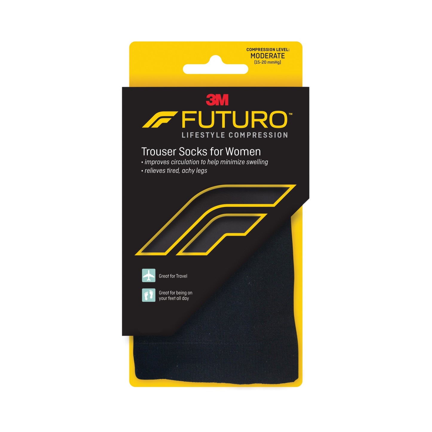 FUTURO Trouser Socks for Women Black - Medium - Bellso