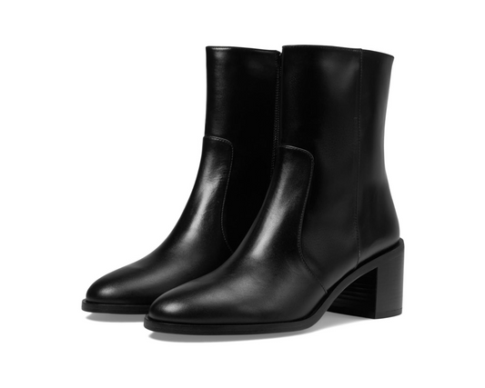 Stuart Weitzman Esme Zip Bootie Women's Flat Shoes Black : 7 M, Leather/Rubber - Bellso