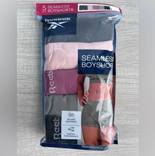 Reebok Women's 5-Pack Seamless Boyshort - Bellso