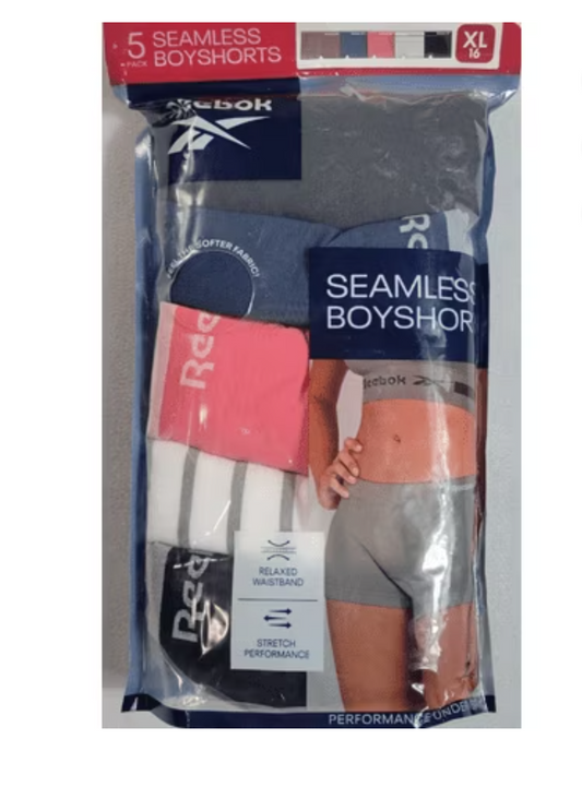 Reebok Women's 5-Pack Seamless Boyshort - Bellso