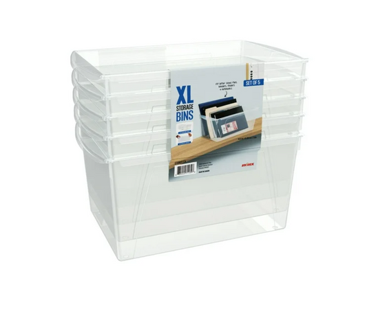 XL Clear Storage Bins 5pk - Bellso