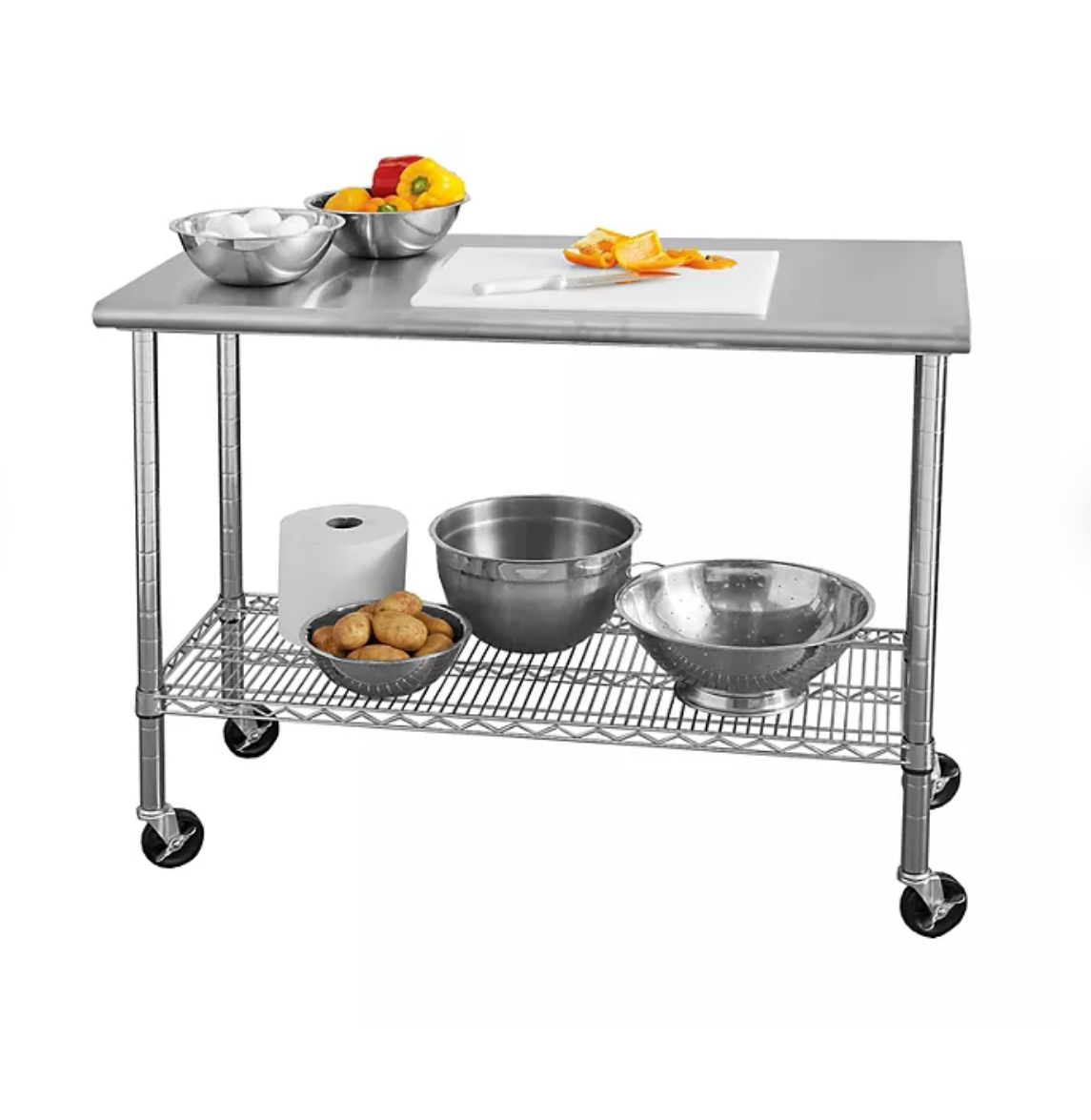 Member's Mark Work Table with 49" Stainless Steel Top - Bellso