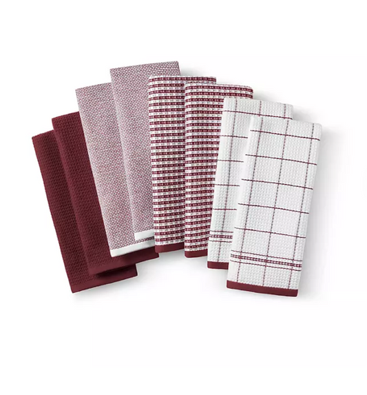 Member's Mark 8-Piece Leno Waffle Kitchen Towel Set - Bellso