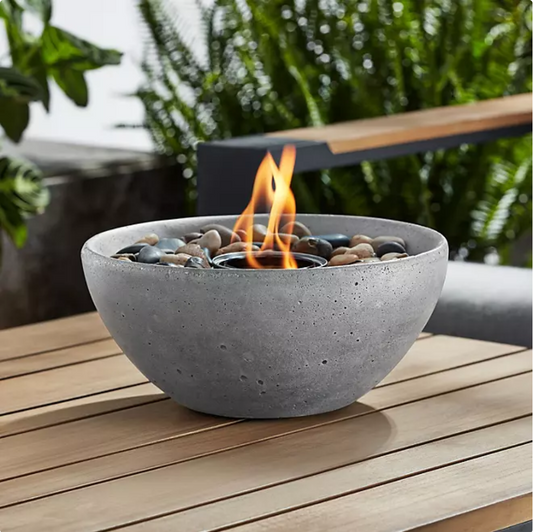 Member's Mark Handcrafted Concrete Table Top Fire Bowl, Smoke-Free, Dark Grey - Bellso