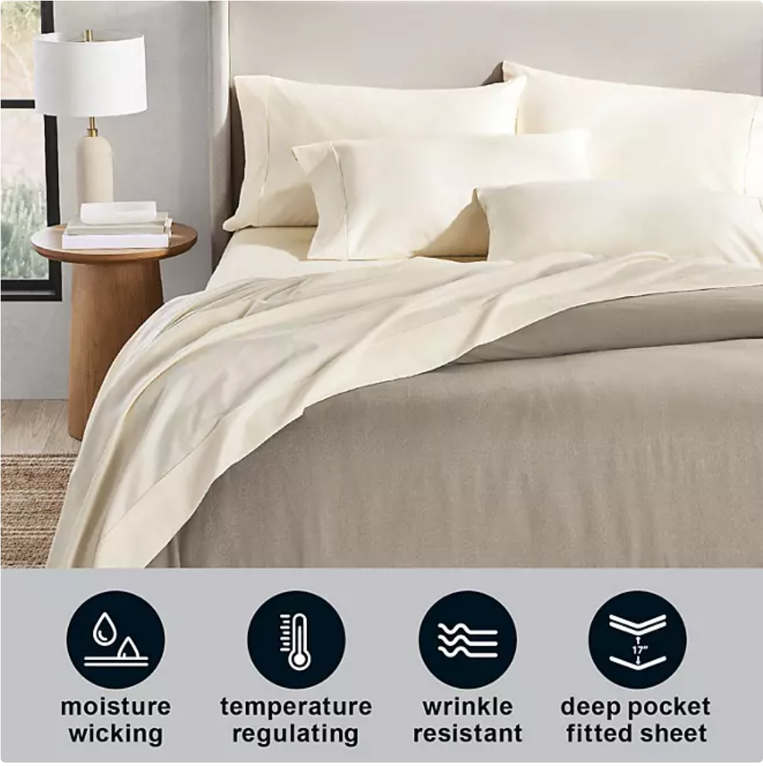 Member's Mark Performance 500-Thread-Count Solid Sheet Set King - Bellso