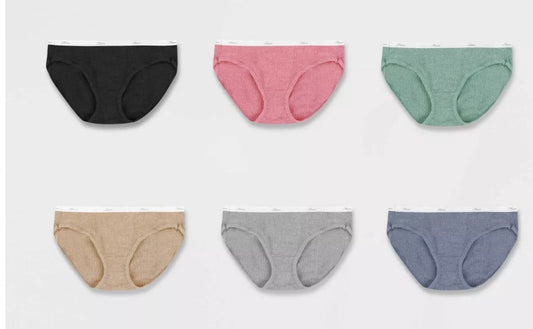 Hanes Women's Ribbed Hipster Underwear, 6-Pack Assorted Size 8 - Bellso