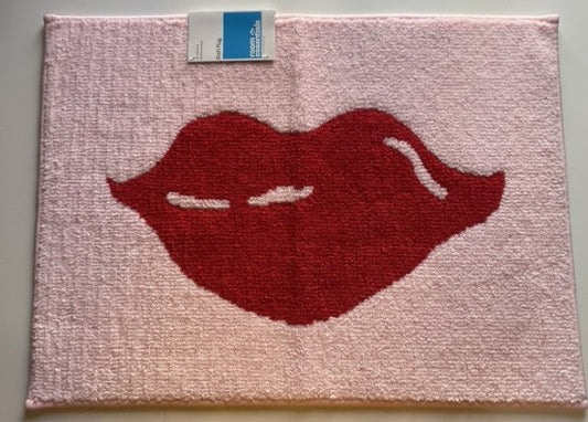 Pink Valentines Day Red Lips Bath Rug 24"x17"Non-Slip Bath Mat by Target New - Bellso