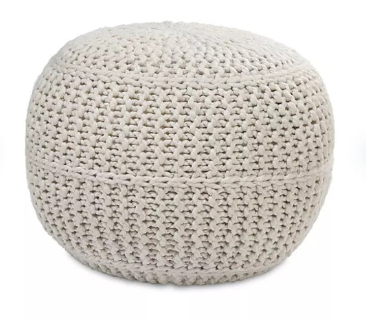 BirdRock Home Hand-Knitted Lightweight Pouf, Assorted Colors - Bellso