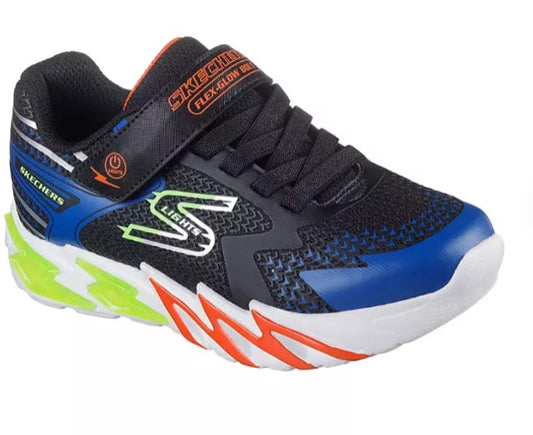 Skechers Boys Flex-Glow Bolt Light-Up Sneaker Size 1 - Bellso
