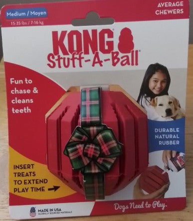 KONG Stuff--a-Ball Durable Natural Rubber Dog Play Toy - New/Size: Medium - Bellso