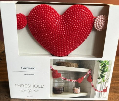 Target Threshold Valentines Beaded Heart 6ft Garland 2025 - Bellso